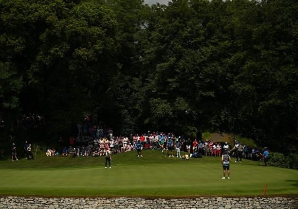 Kilkenny , Ireland - 1 July 2021; Rory McIlroy of Northern Ireland putts on the fourth green during day one of the Dubai Duty Free Irish Open Golf...