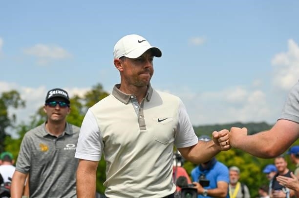 Kilkenny , Ireland - 1 July 2021; Rory McIlroy of Northern Ireland makes his way to the eighth green during day one of the Dubai Duty Free Irish Open...