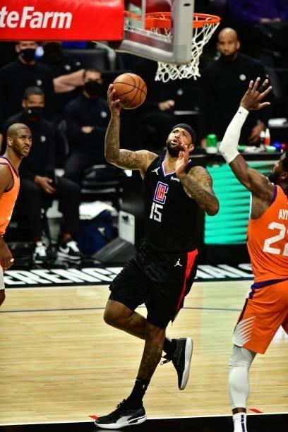 DeMarcus Cousins of the LA Clippers shoots the ball against the Phoenix Suns during Game 6 of the Western Conference Finals of the 2021 NBA Playoffs...