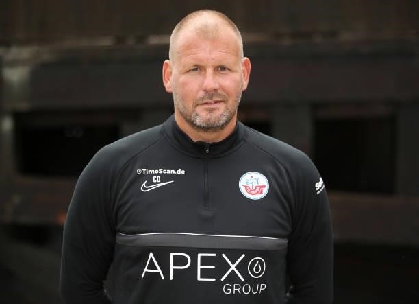 Assistance coach Uwe Ehlers of FC Hansa Rostock poses during the team presentation on July 1, 2021 in Wismar, Germany.
