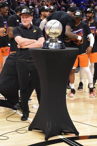 Owner, Robert Sarver looks on after the game against the LA Clippers during Game 6 of the Western Conference Finals of the 2021 NBA Playoffs on June...