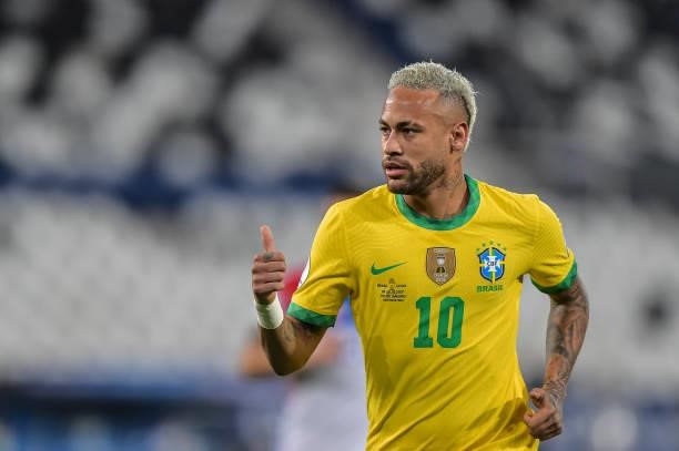 Neymar Brazil player during a match against Chile at the Engenhão stadium for the Copa América 2021, on July 02, 2021 in Rio de Janeiro, Brazil.