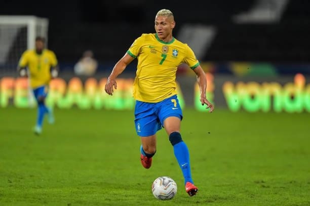 Richarlison Brazil player during a match against Chile at the Engenhão stadium for the Copa América 2021, on July 02, 2021 in Rio de Janeiro, Brazil.