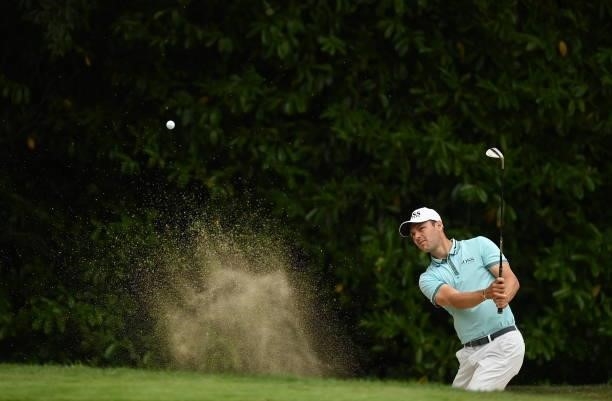 Kilkenny , Ireland - 2 July 2021; Martin Kaymer of Germany plays a shot from the bunker on the 12th hole during day two of the Dubai Duty Free Irish...