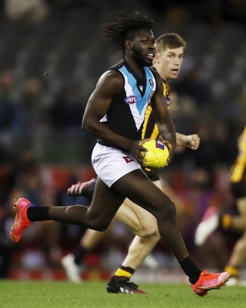 Martin Frederick of the Power in action during the 2021 AFL Round 16 match between the Hawthorn Hawks and the Port Adelaide Power at Marvel Stadium...