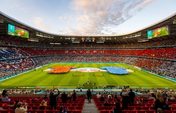 Opening ceremony is seen ahead of the UEFA Euro 2020 Championship Quarter-final match between Belgium and Italy at Football Arena Munich on July 02,...