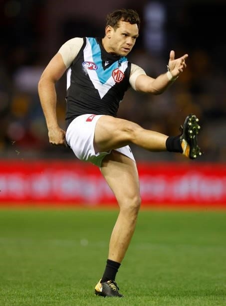 Steven Motlop of the Power in action during the 2021 AFL Round 16 match between the Hawthorn Hawks and the Port Adelaide Power at Marvel Stadium on...