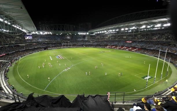 General view during the 2021 AFL Round 16 match between the Hawthorn Hawks and the Port Adelaide Power at Marvel Stadium on July 3, 2021 in...