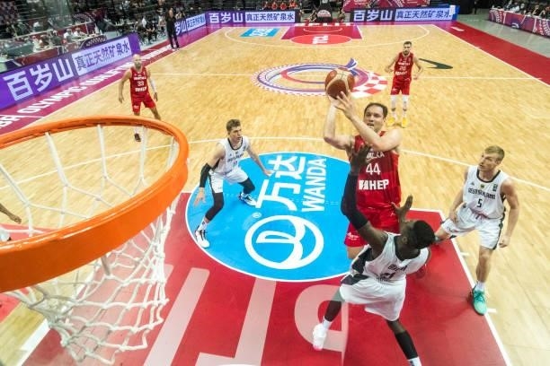 Bojan Bogdanovic of Croatia making a layup during the 2020 FIBA Men's Olympic Qualifying Tournament game between Germany and Croatia at Spaladium...