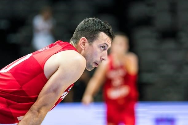 Roko-Leni Ukic of Croatia reacting during the 2020 FIBA Men's Olympic Qualifying Tournament game between Germany and Croatia at Spaladium Arena on...