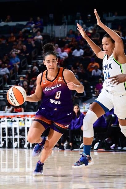 Kia Nurse of the Phoenix Mercury drives to the basket during the game against the Minnesota Lynx on July 3, 2021 at Phoenix Suns Arena in Phoenix,...