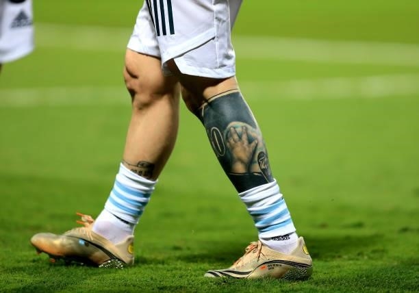 Lionel Messi of Argentina in warm up ,during the Quarterfinal match between Argentina and Ecuador as part of Conmebol Copa America Brazil 2021 at...
