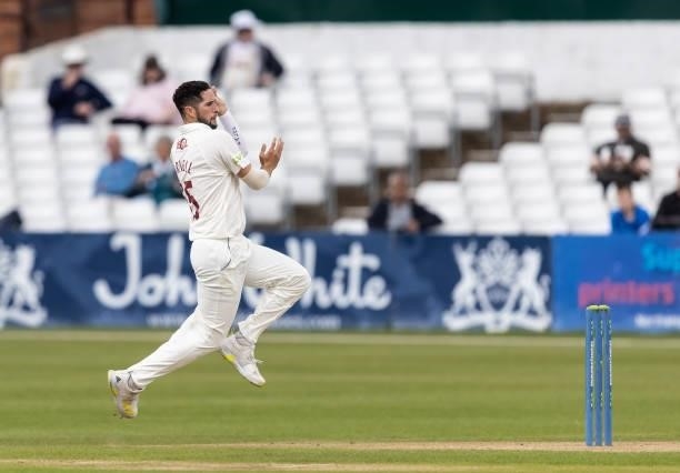 Wayne Parnell of Northamptonshire in delivery stride during day one of the LV= Insurance County Championship match between Northamptonshire and...