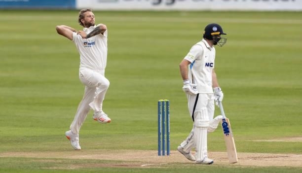 Gareth Berg of Northamptonshire in delivery stride during day one of the LV= Insurance County Championship match between Northamptonshire and...