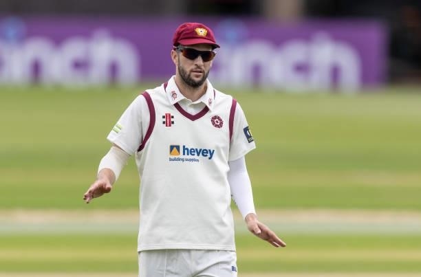 Wayne Parnell of Northamptonshire looks on during day one of the LV= Insurance County Championship match between Northamptonshire and Yorkshire at...
