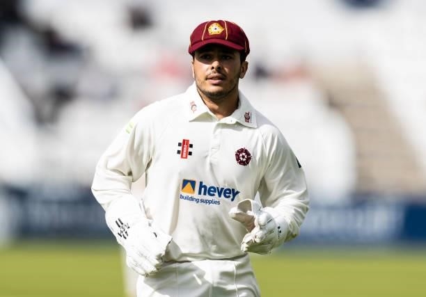 Ricardo Vasconcelos of Northamptonshire looks on during day one of the LV= Insurance County Championship match between Northamptonshire and Yorkshire...