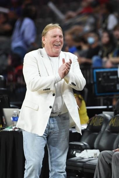 Owner, Mark Davis of the Las Vegas Aces attends the game against the Atlanta Dream on July 4, 2021 at Michelob ULTRA Arena in Las Vegas, Nevada. NOTE...