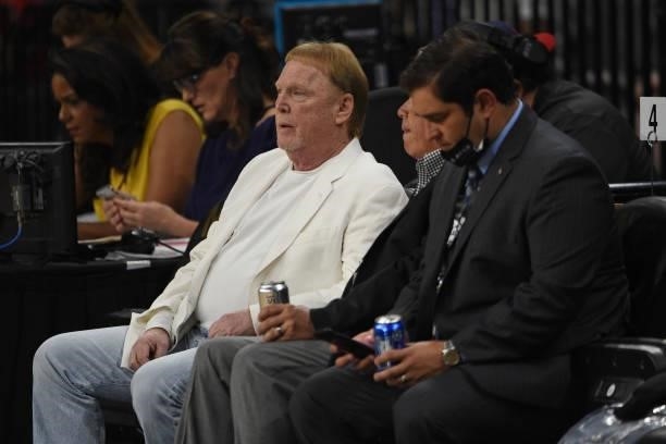 Owner, Mark Davis of the Las Vegas Aces attends the game against the Atlanta Dream on July 4, 2021 at Michelob ULTRA Arena in Las Vegas, Nevada. NOTE...