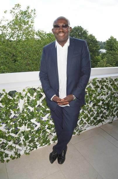 Editor-In-Chief of British Vogue Edward Enninful attends the Polo Ralph Lauren & British Vogue day during Wimbledon at All England Lawn Tennis and...