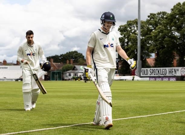 Harry Brook of Yorkshire leaves the field at the end of his innings of 113 runs during day three of the LV= Insurance County Championship match...