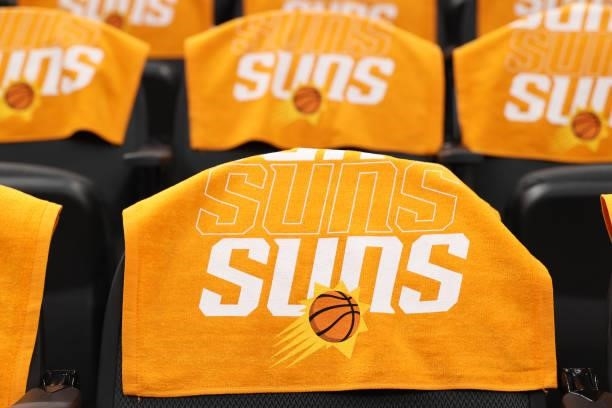 Rally towels are laid out before the game between the Milwaukee Bucks and the Phoenix Suns during Game One of the 2021 NBA Finals on July 6, 2021 at...