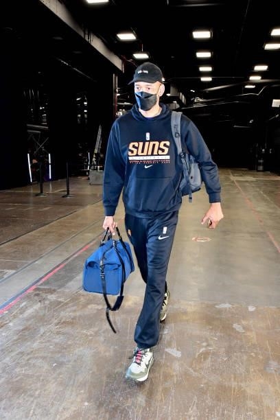 Head Coach Monty Williams of the Phoenix Suns arrives to the arena before the game against the Milwaukee Bucks during Game One of the 2021 NBA Finals...