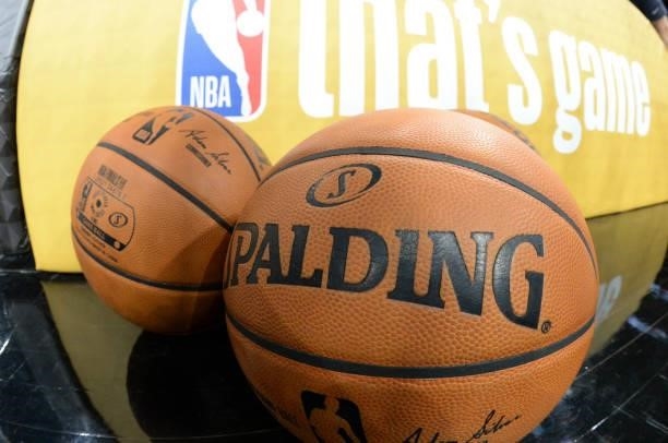 Generic image of the Spalding basketball before the game between the Milwaukee Bucks and Phoenix Suns during Game One of the 2021 NBA Finals on July...