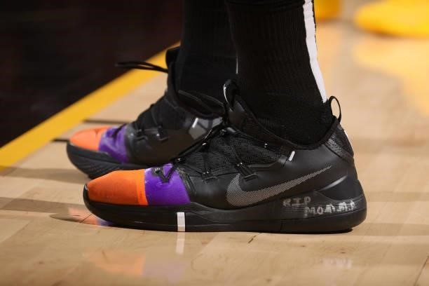 The sneakers worn by Jae Crowder of the Phoenix Suns during Game One of the 2021 NBA Finals on July 6, 2021 at Talking Stick Resort Arena in Phoenix,...