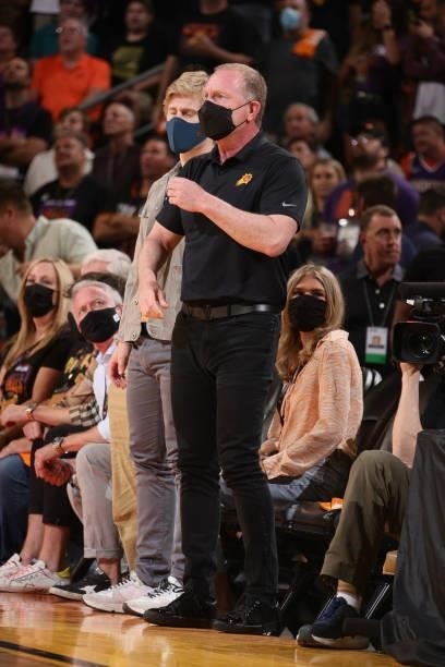 Owner, Robert Sarver of the Phoenix Suns attends the game between the Milwaukee Bucks and the Phoenix Suns during Game One of the 2021 NBA Finals on...