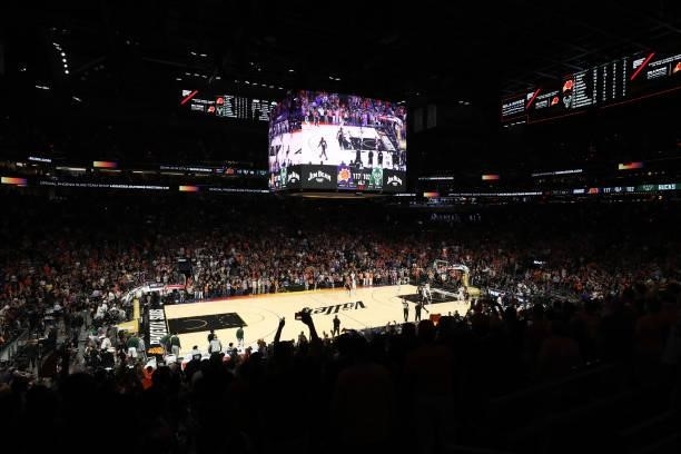 An overall view of the arena during the game between the Milwaukee Bucks and the Phoenix Suns during Game One of the 2021 NBA Finals on July 6, 2021...