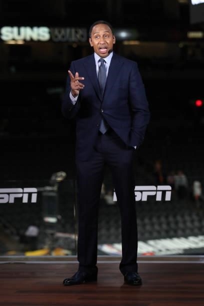 Analyst, Stephen A. Smith after the game between the Milwaukee Bucks and the Phoenix Suns during Game One of the 2021 NBA Finals on July 6, 2021 at...
