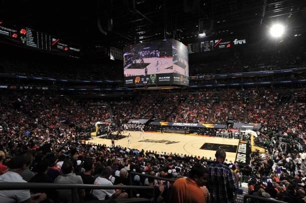 An overall view of the arena during the game between the Milwaukee Bucks and the Phoenix Suns during Game One of the 2021 NBA Finals on July 6, 2021...