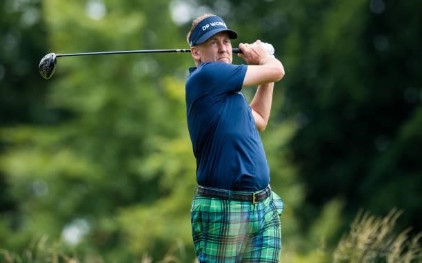 Ian Poulter is pictured during the abrdn Scottish Open day one at the Renaissance Club on July 08 in Berwick, Scotland.