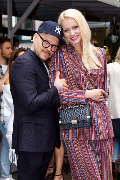 Armin Morbach and Franziska Knuppe during the got2b Make-up Launch Event at Michelberger Hotel on July 8, 2021 in Berlin, Germany.