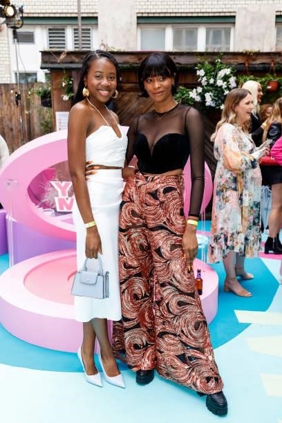 Ashley Ablavi and Liliana Onyemaechi during the got2b Make-up Launch Event at Michelberger Hotel on July 8, 2021 in Berlin, Germany.