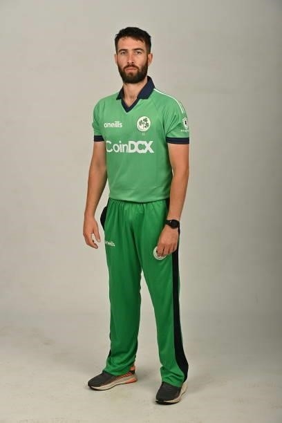 Dublin , Ireland - 9 July 2021; Andrew Balbirnie during a Cricket Ireland portrait session at Malahide Cricket Club in Dublin.