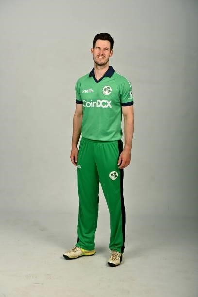 Dublin , Ireland - 9 July 2021; George Dockrell during a Cricket Ireland portrait session at Malahide Cricket Club in Dublin.
