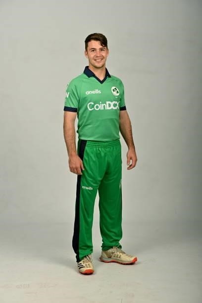 Dublin , Ireland - 9 July 2021; Curtis Campher during a Cricket Ireland portrait session at Malahide Cricket Club in Dublin.