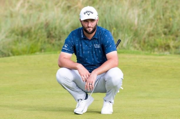 Jon Rahm is pictured during day two of the abrdn Scottish Open at the Renaissance Club on July 09 in North Berwick, Scotland.