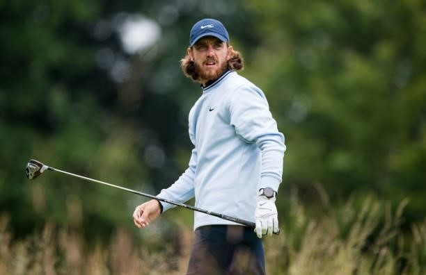 Tommy Fleetwood is pictured during day two of the abrdn Scottish Open at the Renaissance Club on July 09 in North Berwick, Scotland.