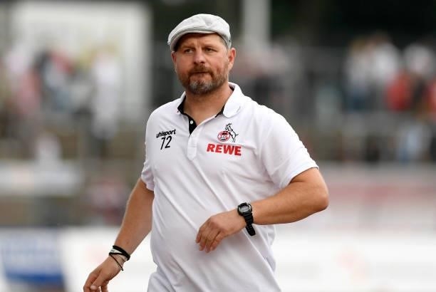 Head coach Steffen Baumgart of 1. FC Koeln looks on during the Pre-Season Friendly match between Fortuna Koeln and 1. FC Koeln at Suedstadion on July...