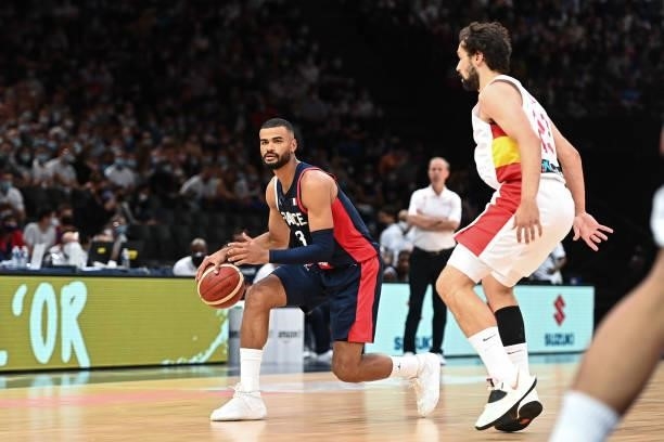 Timothe LUWAWU CABARROT of France during the preparation for Olympic Games basketball match between France and Spain at Hotel Accor Arena Bercy on...