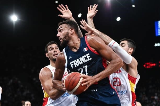 Rudy GOBERT of France during the preparation for Olympic Games basketball match between France and Spain at Hotel Accor Arena Bercy on July 10, 2021...