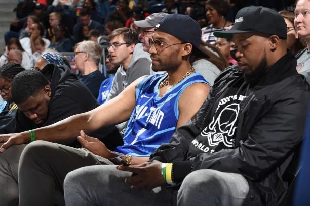 Jabari Parker of the Boston Celtics attends the game between the Washington Mystics and the Chicago Sky on July 10, 2021 at the Wintrust Arena in...