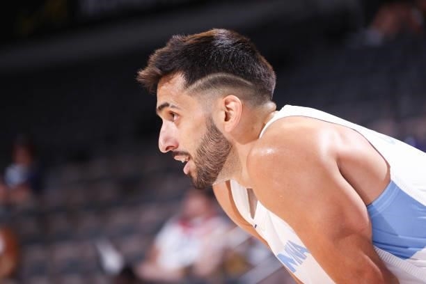 Facundo Campazzo of the Argentina Men's National Team looks on during the game against the Australia Men's National Team on July 10, 2021 at Michelob...
