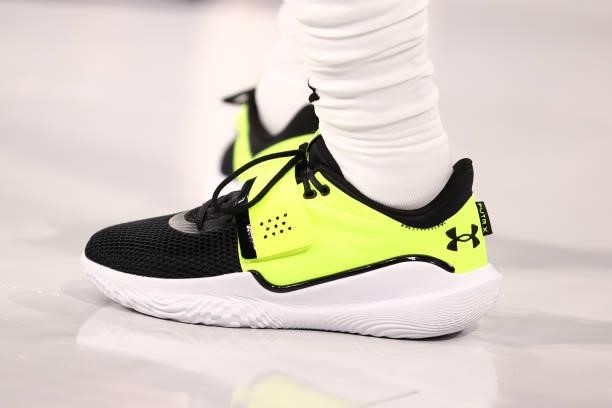 The sneakers of Patty Mills of the Australia Men's National Team during the game against the Argentina Men's National Team on July 10, 2021 at...