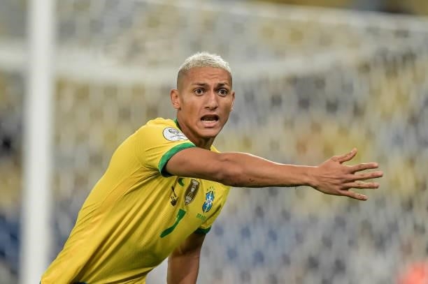Richarlison Brazil player during a match against Argentina at the Maracana stadium for the Copa America 2021, this Saturday .