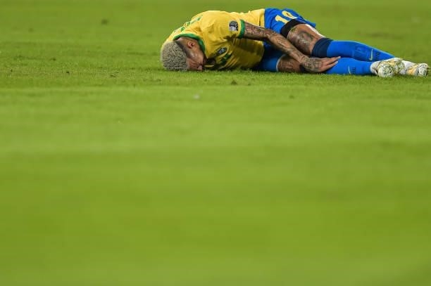 Neymar Brazil player during a match against Argentina at the Maracana stadium for the Copa America 2021, this Saturday .