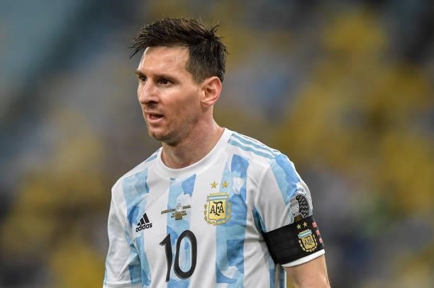 Messi player from Argentina during a match against Brazil at the Maracana stadium, for the Copa America 2021, this Saturday .
