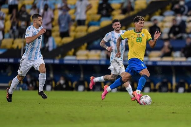 Roberto Firmino Brazil player during a match against Argentina at the Maracana stadium for the Copa America 2021, this Saturday .